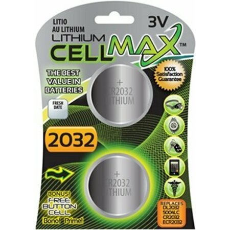 Cellmax CR 2032 LITHIUM 2 PC CARD CM-CR2032-BP2